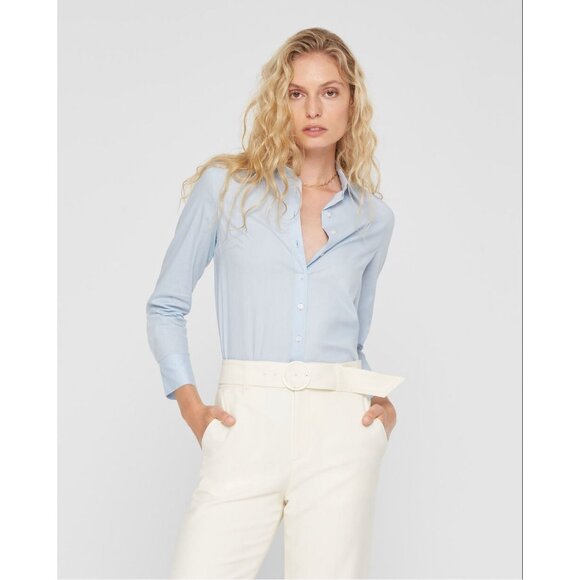 NWT CLUB MONACO Signature Fitted Shirt Button Up Long Sleeve 10 Collared Solid L - Picture 2 of 4